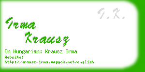 irma krausz business card